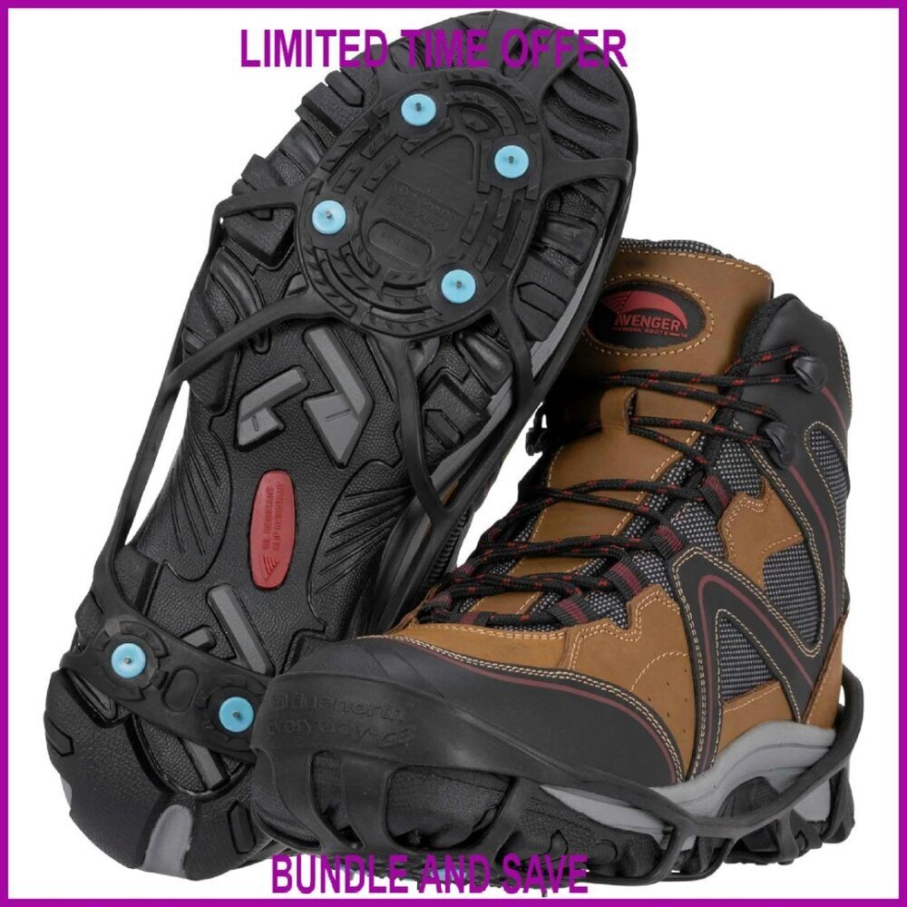 Small-Medium Ice Cleats with 6 Tungsten Spikes for Snow Traction